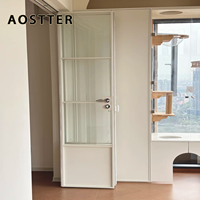 Puerta Plegable de Aluminio Extruido AOSTTER en Blanco Limpio con Doble Acristalamiento Low-E IGU y Diseño Anti-Pinch para Apartamentos de Lujo