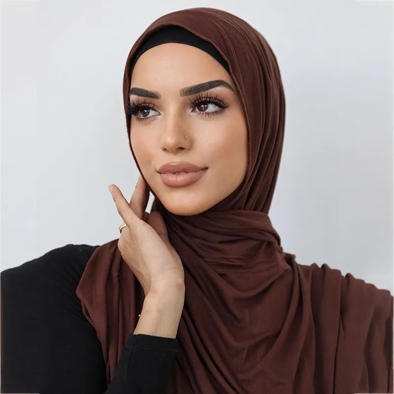 고품질 패션 이슬람 여성 Shawls 일반 탄성 가을 Tudung 프리미엄 Hijab 저지 스카프