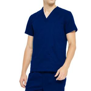 Scrubs Suit 100% coton Poches Tops Pantalon de travail à jambe droite Unisexe pour les médecins hospitaliers Infirmière Clinique - Product Image 6