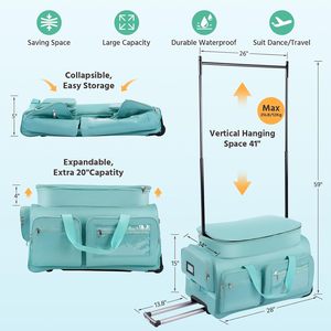Muestra Gratuita de Bolsa de Viaje con Ruedas para Niños, para Competencias de Ballet, con Perchero, Impermeable, con Carro para Equipaje - Product Image 6
