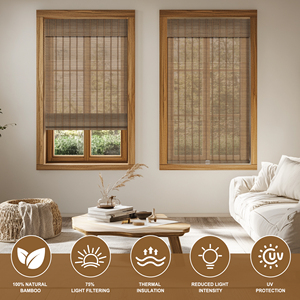 Cordless <strong>Bamboo</strong> <strong>Blind</strong> Environmentally Friendly Fabric <strong>Bamboo</strong> Shades for Outdoor Privacy Installation for Hotels Gardens - Product Image 2
