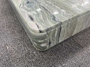 定制绿色大理石浴室佛得角普拉托大理石梳妆台台面，带弧形转角大理石围裙，适合现代浴室 - Product Image 3