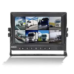 9 Inch Vierkante Lcd Split Screen Monitor Met Dvr Sluit Backup Camer En Monitor Kit Voor Vrachtwagen Van Caravan Trailers camper Bus