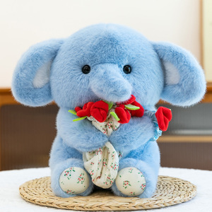 ตุ๊กตา<span class=keywords><strong>ช้าง</strong></span>กุหลาบกอดดอกไม้ ตุ๊กตา<span class=keywords><strong>ช้าง</strong></span>สามสี ของเล่นตุ๊กตาผ้าสำหรับเด็ก ตุ๊กตาปลอบใจ - Product Image 2