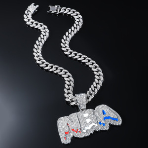 Collar con Colgante de Cadena Cubana, Joyería Hip Hop, Collar con Diamantes, Colgante de Baloncesto para Hombre, Colgante Personalizado - Product Image 3
