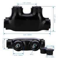 Connecteurs de bornes multi-câbles pré-remplis revêtus de PVC noir USA Inline Splice Isolé 2 Ports 1/0-14 AWG