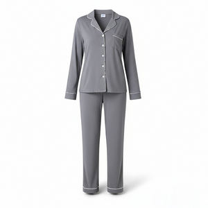 طقم بيجامات نسائية من Hongbo الأكثر مبيعاً مكون من قطعتين لفصل الخريف, بيجامات نوم مريحة وقابلة للتنفس من ألياف الخيزران والسباندكس للبيع بالجملة - Product Image 6