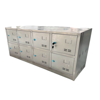 Armoire de rangement à chaussures multi-portes en acier inoxydable avec serrure à clé individuelle pour chaque compartiment