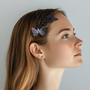 Pinza de Pelo Gótica de Halloween <span class=keywords><strong>con</strong></span> Telaraña, Hueso de Garra y Ramitas, Accesorio Espeluznante para Disfraz de Bruja o Vampiro - Product Image 3