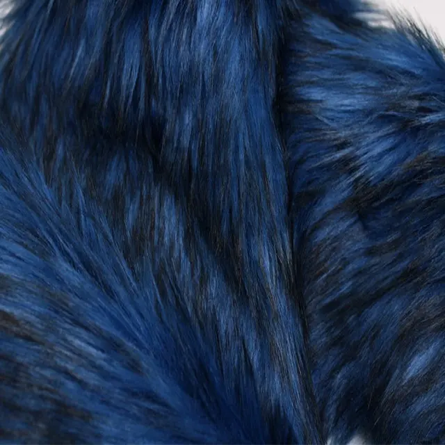 Mật Độ Cao Jacquard Dài Đống <span class=keywords><strong>Lông</strong></span> Faux Royal Blue Fox Fur