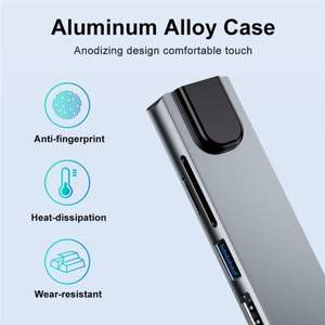 8 trong <span class=keywords><strong>1</strong></span> Nhôm USB HUB 3.0 đa chức năng ADAPTER cho MacBook <span class=keywords><strong>Pro</strong></span> iPad cho Dell XPS USB C HUB-Loại C Cổ Phiếu có sẵn - Product Image 6