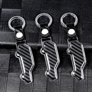 Accessoires de style de voiture avec logo personnalisé d'usine Porte-clés de voiture en fibre de carbone Porte-clés pour toutes les voitures