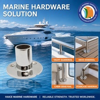 Base ronde marine en acier inoxydable 316, diamètre extérieur 90 degrés Accessoire de quincaillerie pour bateau et yacht : Raccord de main courante pour tube de 1 pouce.