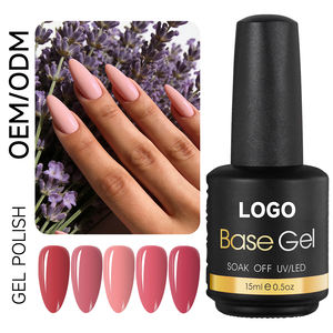 Nouveau prix usine, qualité supérieure, 15 ml, sans résidu, haute brillance, OEM personnalisable, gel UV, base en caoutchouc, base coat, vernis à ongles en gel - Product Image 1