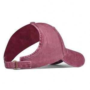 Gorras de Color Sólido con Logotipo Bordado Personalizado, Gorra de Béisbol sin Espalda para Cabello Rizado Natural, para Mujer, Afro Puff, Cola de Caballo, Sombrero para el Sol - Product Image 3