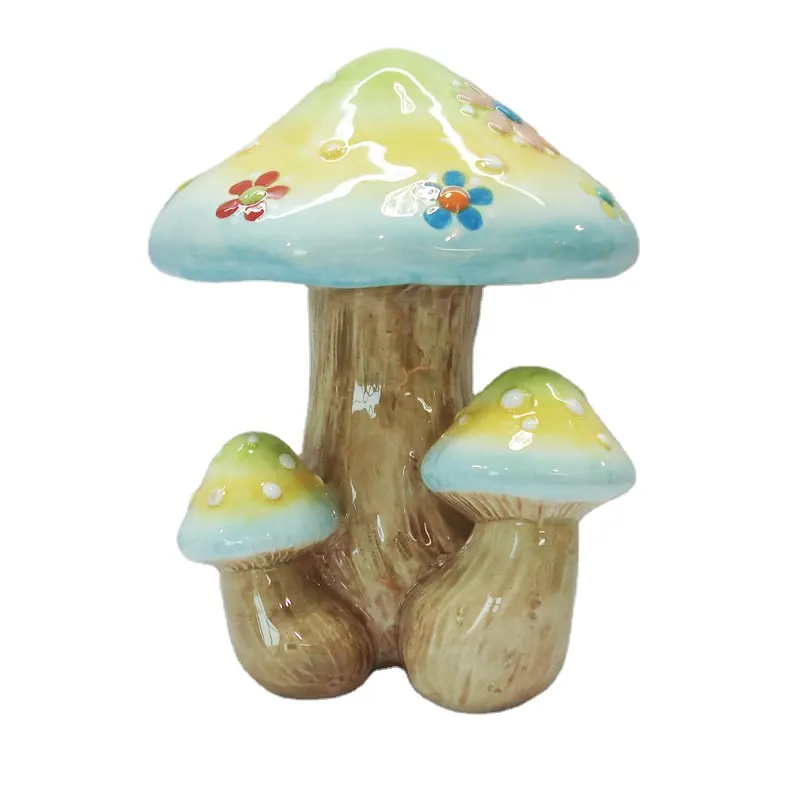 Custom Ceramic Mushrooms For Garden Decoration Mini Mushroom Garden Decor Mushroom Statue For Plant Pots