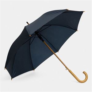 Parapluie droit moderne 24 pouces*8k avec logo personnalisé, poignée en J en plastique, tissu polyester 190T, semi-automatique, métal noir – Vente chaude - Product Image 1