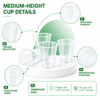 Gobelets en plastique PP transparents et durables pour café glacé, eau, boissons gazeuses – Contenants jetables pour boissons, idéaux pour les bureaux