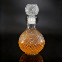 Réservoir de stockage de carafe avec couvercle pour vin, whisky, brandy, tequila - Capacités de 230 ml, 520 ml, 970 ml, emballage en boîte, MOQ 50 pièces