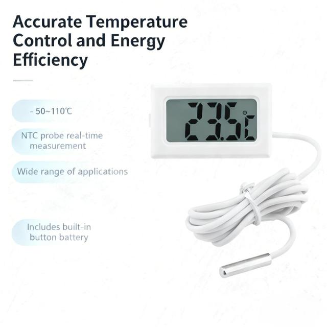 Handheld Digital Thermometer   Embedded Probe  1meter Temperature Sensor