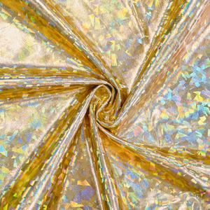 Vente en gros de feuille d'estampage à chaud, <span class=keywords><strong>hologramme</strong></span> de paillettes scintillantes, tissu en polyester spandex bronzant pour vêtements de spectacle - Product Image 1