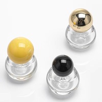 Botol Parfum Mini Kaca Mewah Custom 15ml Desain Bulat dengan Pompa Semprot Parfum, Serum Perawatan Kulit, Hot Stamping