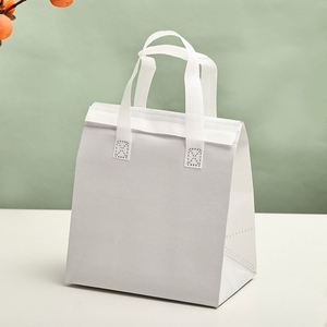 Takeaway Non-Woven Insulated Portable Cooler Bag with Zipper Closure Foldable Handled Milk Tea Catering Heat/Cold Preservation - Product Image 6