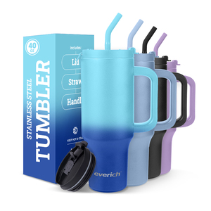 Gobelet de 40 <span class=keywords><strong>oz</strong></span> avec poignée et porte-gobelet en paille pour boisson chaude et froide, tasse de <span class=keywords><strong>voyage</strong></span> portable à eau et à café étanche - Product Image 3