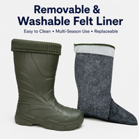 Bottes de pêche imperméables à doublure en feutre amovible, bottes en caoutchouc hautes jusqu'au genou pour hommes, antidérapantes, pour travaux aquacoles
