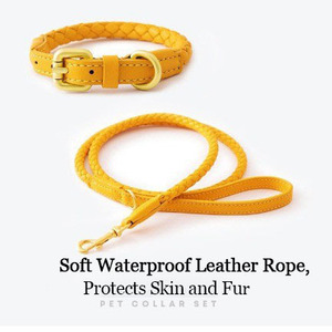 طقم طوق وحزام فاخر للكلاب، حبل مشي ناعم ومقاوم للماء للكلاب الصغيرة والمتوسطة الحجم - Product Image 4