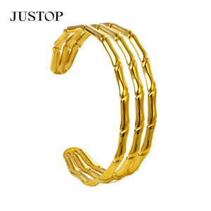 Pulseras OEM/OEM Personalizadas, de Acero Inoxidable, Resistentes al Agua, con Baño de Oro, Joyería Moderna e Hipoalergénica, Marca Justop - Product Image 4