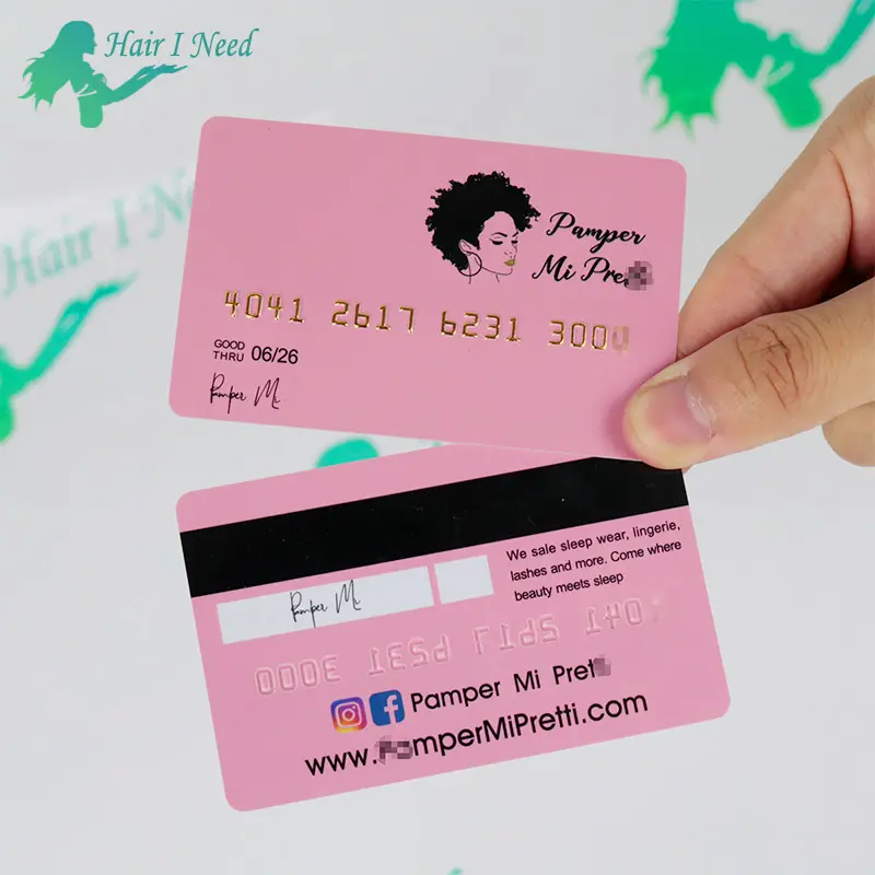 Kartu Bisnis Plastik Kustom Chip PVC Kartu Kredit Kartu Keanggotaan Visa Magnetik