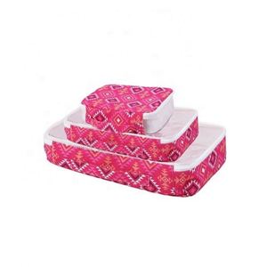 Hot New Travel Luggage Organizer Bag Set 3PCS Foldable Polyester Packing <b>Cube</b> with Geometric Pattern and Zipper Closure - Product Image 1