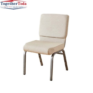 Chaise d'église empilable en acier de style moderne, rembourrée, en métal, avec système d'interverrouillage, vente en gros de chaises d'église - Product Image 2