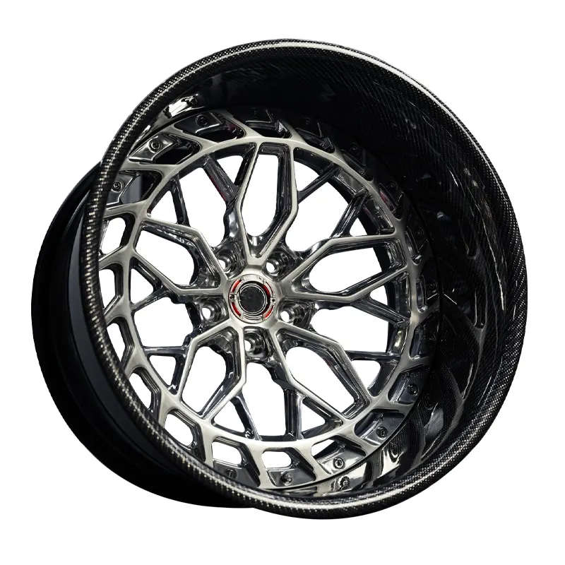Personalizado de alta calidad negro cóncavo 2 piezas ruedas forjadas 20 pulgadas ruedas de plato profundo llantas de coche