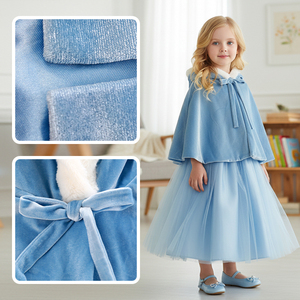 Cape de Noël en coton pour filles <span class=keywords><strong>Belle</strong></span> Princesse, certifiée OPA, CE, CPC, jaune, liquidation de stock, polaire thermique, livraison rapide - Product Image 3