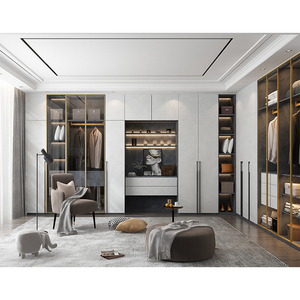 Custom Luxury Clothes Cabinet Wardrobes Furniture Modern Bedroom Wooden Walk in Closet Wardrobe Design <strong>With</strong> <strong>Dressing</strong> <strong>Table</strong> - Product Image 6