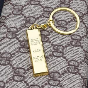 Personal isierte anfängliche leere vergoldete Bar Bullion Schlüssel anhänger benutzer definierte Logo Frauen Männer Goldbarren Schlüssel ring Metall Schlüssel anhänger - Product Image 5