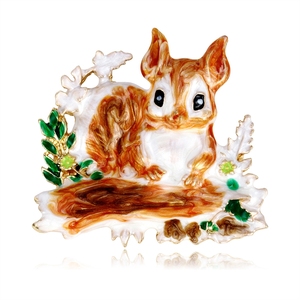 Broches de moda con diseño de ardilla y animales adorables para niñas, alfileres glamurosos y modernos, joyería para mujeres, accesorios para damas, venta al por mayor - Product Image 1
