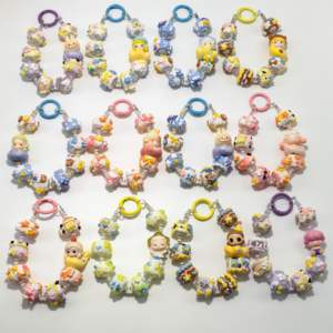 Cordino Creativo Fatto a Mano con 7 Perle '<span class=keywords><strong>Buonanotte</strong></span> Cielo Stellato' Charm Mengli Intrecciato a Mano Lunghezza 14 per Telefono Borsa Luce Notturna - Product Image 1