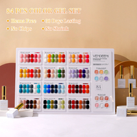Nouveau Set de Gels Couleur 84 Pièces, Nouvelle Bouteille, Nouveau Nuancier, Vernis à Ongles Longue Durée Bleu