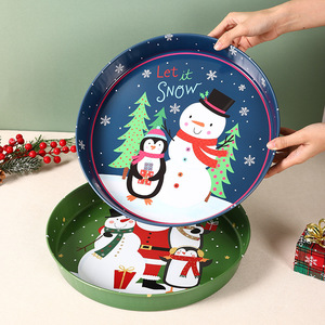 Bandeja Redonda de Metal con Temática Navideña de Mystic Arts, para Guardar Dulces y Bocadillos, Decoración para el Hogar, Adorno de Escritorio - Product Image 1