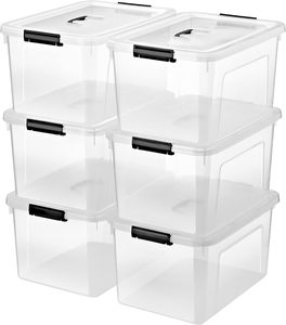 Transparent PP Injection Molded Flexible Storage Boxes <b>Bins</b> Multi-Purpose <b>Rectangle</b> Household Use 35L Capacity Trade Assurance - Product Image 2
