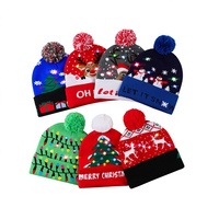 Cappello Invernale Lavorato a Maglia con LED Luminosi, Stile Y2K, Unisex, per Genitori e Figli, in Acrilico Jacquard