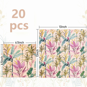 Exclusieve Bloemen Elementen Combinatie Serie Plant Bloemenprint Ins Stijl Wegwerp Vierkante Servet 33x33cm Picknick - Product Image 4