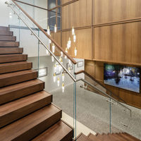 Escalier superposé sur mesure, escalier flottant en bois massif avec éclairage LED, structure en acier durable pour villa duplex
