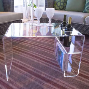 <span class=keywords><strong>Transparente</strong></span> de plexiglás de acrílico <span class=keywords><strong>transparente</strong></span>, <span class=keywords><strong>mesa</strong></span> de café con Magazine Rack - Product Image 4