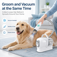 Kit de toilettage pour animaux 7-en-1 avec tondeuse, lime à ongles, brosse de démêlage et bac à poussière de 1L pour chiens et chats
