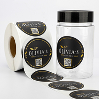 Étiquettes Autocollantes Personnalisées Rondes en Vinyle Imperméable pour Produits Alimentaires, Impression à Chaud Doré avec Logo et Code QR