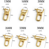 Lanière en métal de 16 mm, 20 mm, 25 mm, petit mousqueton à clip, boucle à fermoir, fermoir pivotant pour sac avec vis détachables